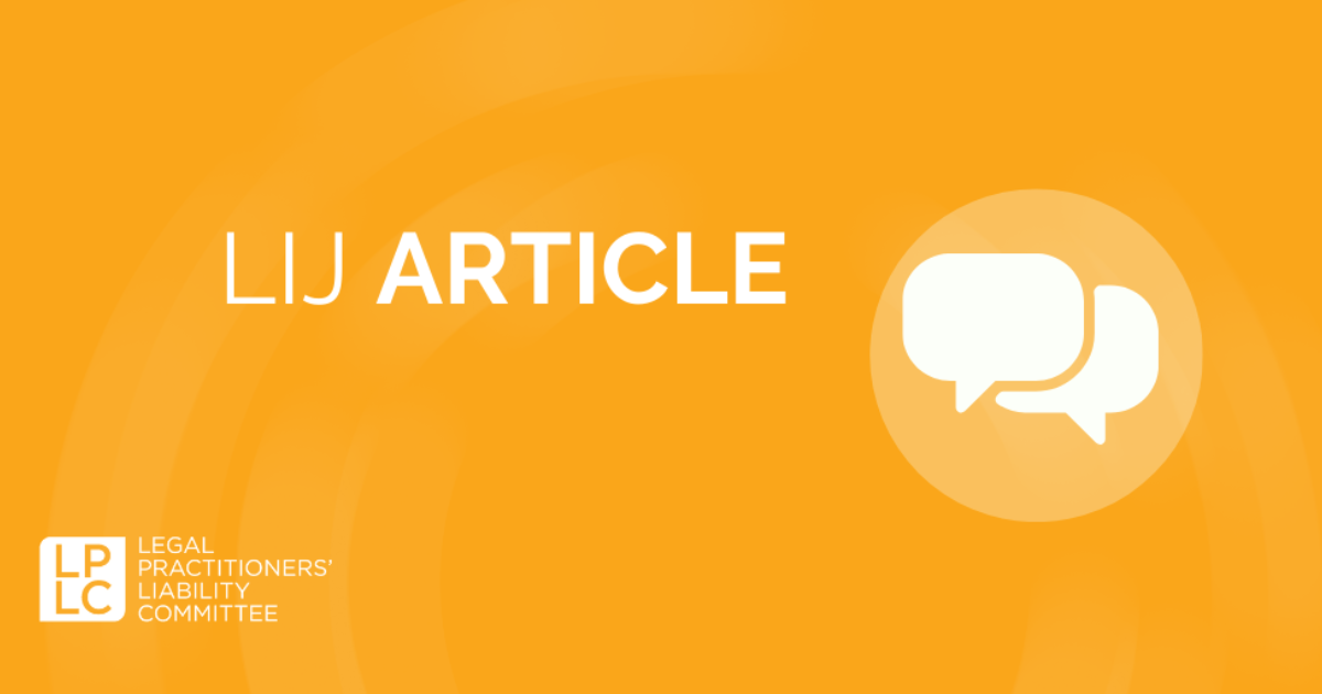 When a sole practitioner… Legal Practitioners' Liability Committee